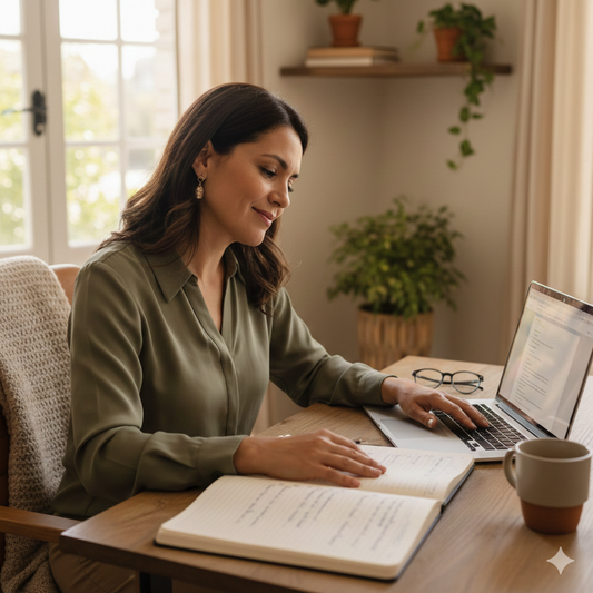 Te acompaño a definir el precio de tu primera oferta de forma realista y sin culpa, con guía + audio.